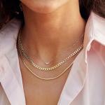 Women’s Gold Plated Cuban Curb Chain Choker Necklace | Chic Winery Outfit Jewelry & Vineyard Fashion Accessory