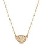 Chic Gold Druzy Pendant Necklace for Women | Winery Outfit Jewelry & Wine Tasting Accessories