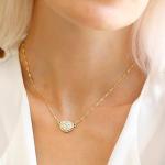 Chic Gold Druzy Pendant Necklace for Women | Winery Outfit Jewelry & Wine Tasting Accessories