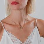 Chic Gold Druzy Pendant Necklace for Women | Winery Outfit Jewelry & Wine Tasting Accessories