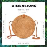 Tan Round Rattan Crossbody Bag for Women | Chic Winery Outfit Handbag & Vineyard Travel Accessory
