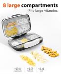 Travel Pill Organizer - Portable 8 Compartment Case