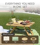 Folding Wine Picnic Table with Charcuterie Board