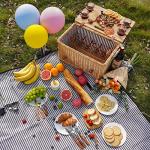 Wine Picnic Basket for 4 with Blanket & Table