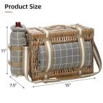 Wicker Picnic Basket Set for 2 with Blanket