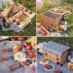 Wine Picnic Basket for 4 with Blanket & Table
