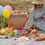 Wine Picnic Basket for 4 with Blanket & Table