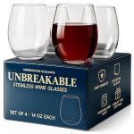 Shatterproof Wine Glasses - Unbreakable Set of 4