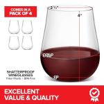 Shatterproof Wine Glasses - Unbreakable Set of 4