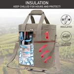 Insulated 6 Bottle Wine Carrier Tote Bag