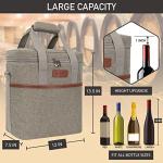 Insulated 6 Bottle Wine Carrier Tote Bag