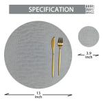 Gray Round Leather Placemats Set of 4