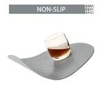 Gray Round Leather Placemats Set of 4