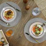 Gray Round Leather Placemats Set of 4