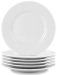 8-Inch Porcelain White Salad Plates Set of 6