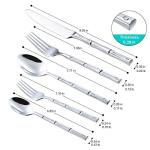 Bamboo Handle Silverware Set for 4: 20 Pieces