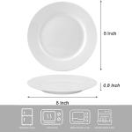 8-Inch Porcelain White Salad Plates Set of 6