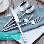 Bamboo Handle Silverware Set for 4: 20 Pieces