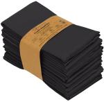 Set of 12 Black Cloth Napkins for Any Event