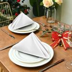 Set of 12 Cotton Blend Table Napkins - White