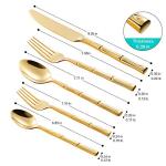 Gold Bamboo Pattern Flatware Set for 4