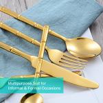 Gold Bamboo Pattern Flatware Set for 4