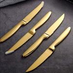 Gold Stainless Steel Steak Knife Set of 6