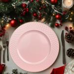 13" Pink Charger Plates Set of 6 for Parties