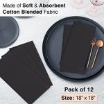 Set of 12 Black Cloth Napkins for Any Event