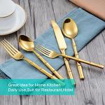 Gold Bamboo Pattern Flatware Set for 4