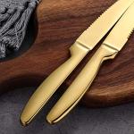 Gold Stainless Steel Steak Knife Set of 6