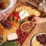 Acacia Wood Cheese Platter with Handles