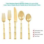 Gold Bamboo Pattern Flatware Set for 4