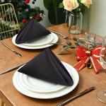 Set of 12 Black Cloth Napkins for Any Event