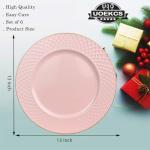 13" Pink Charger Plates Set of 6 for Parties