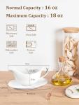 Yedio 18 oz White Ceramic Gravy Boat Set