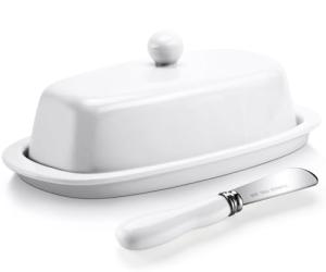 Ceramic Butter Dish Set with Lid and Knife