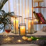 Set of 3 Black Glass Candle Holders