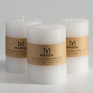 Rustic White Pillar Candles Set of 3