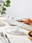 Yedio 18 oz White Ceramic Gravy Boat Set