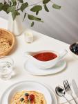 Yedio 18 oz White Ceramic Gravy Boat Set
