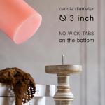 Rustic Pink Dripless Pillar Candle Set of 3