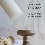 Rustic White Pillar Candles Set of 3