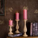 Rustic Pink Dripless Pillar Candle Set of 3