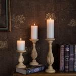 Rustic White Pillar Candles Set of 3