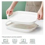 DOWAN 15.4" White Serving Trays - Set of 2