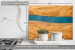 Olive Wood Cheese Board Set with Blue Resin