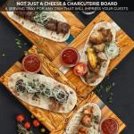 Olive Wood Cheese Board Set with Blue Resin
