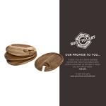 Toscana Acacia Wood Wine Appetizer Plate Set