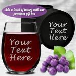 Custom Engraved 15oz Stemless Wine Glass